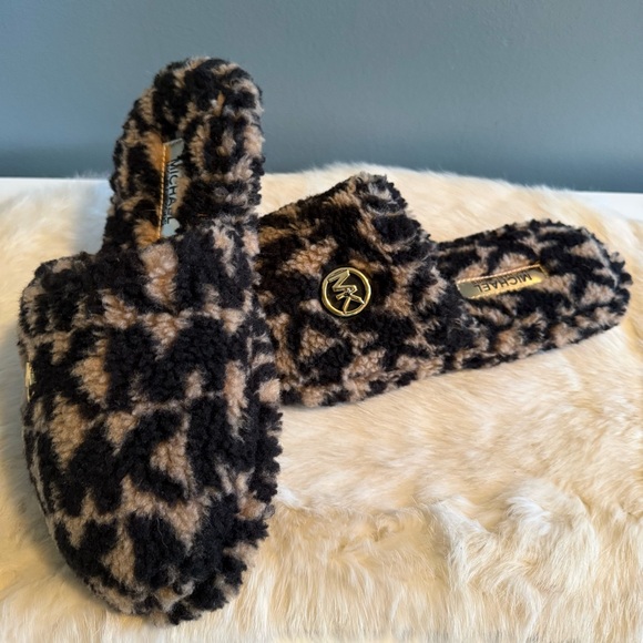 Michael Kors Shoes - Michael Kors Alexis Closed Toe Faux Sherpa Slippers